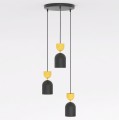 Lampa wisząca GAUDI 3PREM BLACK ORANGE – geometryczna forma, pomarańczowy
