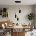 Lampa wisząca GAUDI 3PREM BLACK ORANGE – geometryczna forma, pomarańczowy
