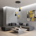 Lampa wisząca GAUDI 3PREM BLACK ORANGE – geometryczna forma, pomarańczowy