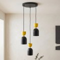 Lampa wisząca GAUDI 3PREM BLACK ORANGE – geometryczna forma, pomarańczowy