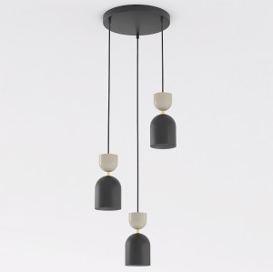 Lampa wisząca GAUDI 3PREM BLACK MOKKA – geometryczna forma, beżowy