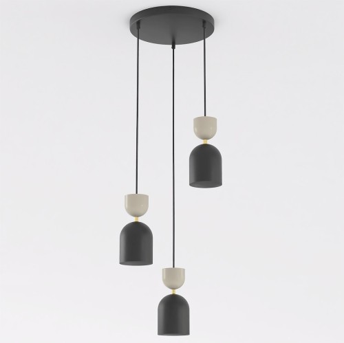 Lampa wisząca GAUDI 3PREM BLACK MOKKA – geometryczna forma, beżowy