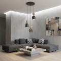 Lampa wisząca GAUDI 3PREM BLACK MOKKA – geometryczna forma, beżowy