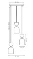 Lampa wisząca GAUDI 3PREM BLACK MOKKA – geometryczna forma, beżowy