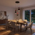 Lampa wisząca GAUDI 3PREM BLACK BURGUNDY – geometryczna forma, burgund
