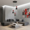 Lampa wisząca GAUDI 3PREM BLACK BURGUNDY – geometryczna forma, burgund