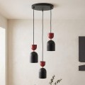 Lampa wisząca GAUDI 3PREM BLACK BURGUNDY – geometryczna forma, burgund