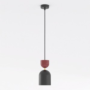 Lampa wisząca GAUDI 1 BLACK BURGUNDY – geometria z bordowym akcentem