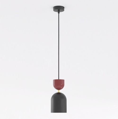 Lampa wisząca GAUDI 1 BLACK BURGUNDY – geometria z bordowym akcentem