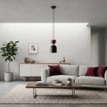 Lampa wisząca GAUDI 1 BLACK BURGUNDY – geometria z bordowym akcentem