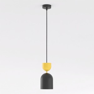 Lampa wisząca GAUDI 1 BLACK ORANGE – geometryczna forma, pomarańczowy