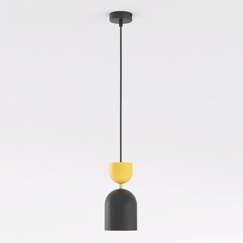 Lampa wisząca GAUDI 1 BLACK ORANGE – geometryczna forma, pomarańczowy