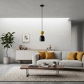 Lampa wisząca GAUDI 1 BLACK ORANGE – geometryczna forma, pomarańczowy