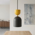 Lampa wisząca GAUDI 1 BLACK ORANGE – geometryczna forma, pomarańczowy