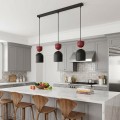 Lampa wisząca GAUDI 3 BLACK BURGUNDY – geometryczna forma, czarny i burgund
