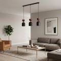 Lampa wisząca GAUDI 3 BLACK BURGUNDY – geometryczna forma, czarny i burgund