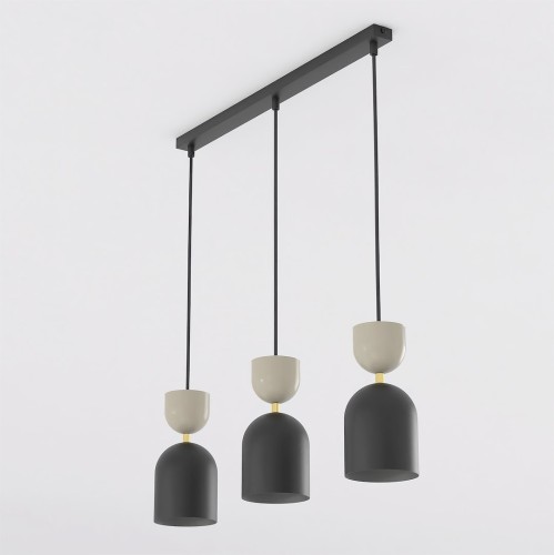 Lampa wisząca GAUDI 3 BLACK MOKKA – geometryczna forma, beżowy