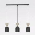 Lampa wisząca GAUDI 3 BLACK MOKKA – geometryczna forma, beżowy