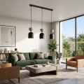 Lampa wisząca GAUDI 3 BLACK MOKKA – geometryczna forma, beżowy