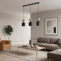 Lampa wisząca GAUDI 3 BLACK MOKKA – geometryczna forma, beżowy