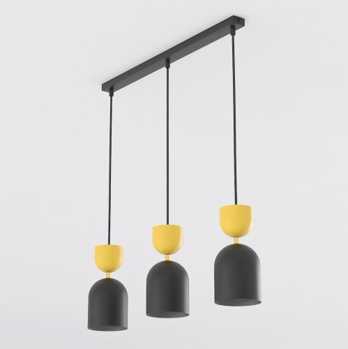Lampa wisząca GAUDI 3 BLACK ORANGE – nowoczesna geometria, pomarańczowy