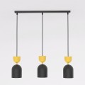 Lampa wisząca GAUDI 3 BLACK ORANGE – nowoczesna geometria, pomarańczowy