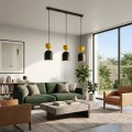 Lampa wisząca GAUDI 3 BLACK ORANGE – nowoczesna geometria, pomarańczowy
