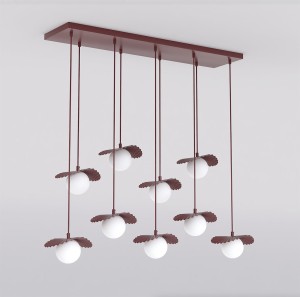 Lampa wisząca FLORA 9 BURGUNDY– kompozycja inspirowana naturą