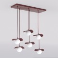 Lampa wisząca FLORA 6 BURGUNDY– dekoracyjna kompozycja szkła i metalu