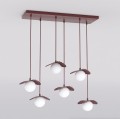 Lampa wisząca FLORA 6 BURGUNDY– dekoracyjna kompozycja szkła i metalu