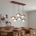 Lampa wisząca FLORA 6 BURGUNDY– dekoracyjna kompozycja szkła i metalu