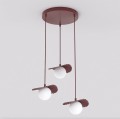 Lampa wisząca FLORA 3 BURGUNDY– dekoracyjna kompozycja trzech kloszy