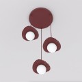 Lampa wisząca FLORA 3 BURGUNDY– dekoracyjna kompozycja trzech kloszy