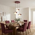 Lampa wisząca FLORA 3 BURGUNDY– dekoracyjna kompozycja trzech kloszy