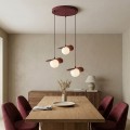 Lampa wisząca FLORA 3 BURGUNDY– dekoracyjna kompozycja trzech kloszy