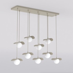 Lampa wisząca FLORA 9 MOKKA – dekoracyjna kompozycja szklanych kloszy