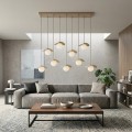 Lampa wisząca FLORA 9 MOKKA – dekoracyjna kompozycja szklanych kloszy