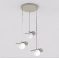 Lampa wisząca FLORA 3 MOKKA – szklane klosze i ciepły odcień beżu