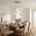 Lampa wisząca FLORA 3 MOKKA – szklane klosze i ciepły odcień beżu