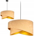 Lampa wisząca #843 welurowa beżowa ze złotym wnętrzem 1×E27
