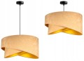 Lampa wisząca #843 welurowa beżowa ze złotym wnętrzem 1×E27