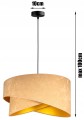 Lampa wisząca #843 welurowa beżowa ze złotym wnętrzem 1×E27