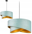 Lampa wisząca #845 welurowa miętowa ze złotym wnętrzem 1×E27