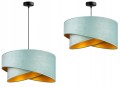 Lampa wisząca #845 welurowa miętowa ze złotym wnętrzem 1×E27