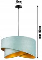 Lampa wisząca #845 welurowa miętowa ze złotym wnętrzem 1×E27
