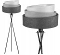 Lampa podłogowa stojąca z welurowym abażurem szara 165 cm E27