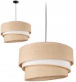 Lampa wisząca abażurowa ABAŻUR boho beżowo-biała 1×E27