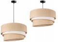Lampa wisząca abażurowa ABAŻUR boho beżowo-biała 1×E27