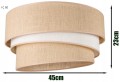 Lampa wisząca abażurowa ABAŻUR boho beżowo-biała 1×E27