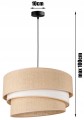 Lampa wisząca abażurowa ABAŻUR boho beżowo-biała 1×E27